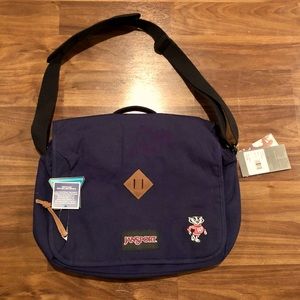 NWT Jansport Bucky Badger Laptop Shoulder Bag